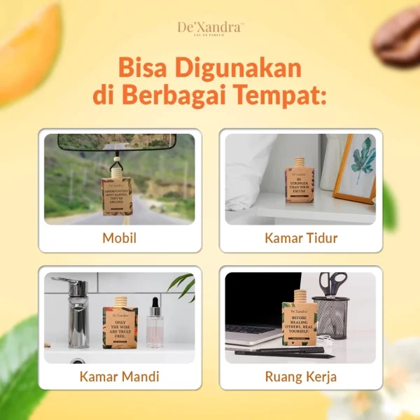 De'Xandra Air Freshener – Parfum Mobil & Pengharum Ruangan Aroma Terapi Tahan Lama - Image 3
