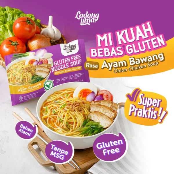 Mie Gluten Free Ladang Lima - Rasa Ayam Bawang