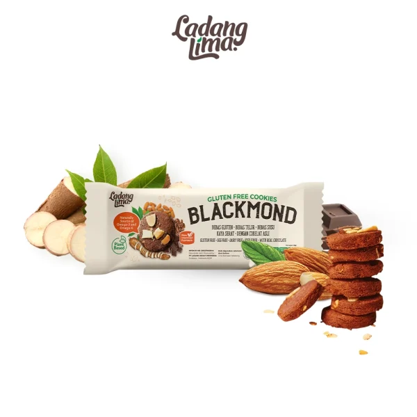 Blackmond Sachet 33g - Healthy Cookies Cokelat Almond Gluten Free Ladang Lima With Protein - Image 2