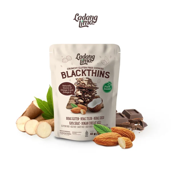 Blackthins Mini Bites 65g - Ladang Lima Cookies Gluten Free With Protein - Image 2