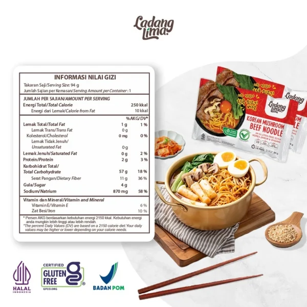 Mie Korea 94g - Gluten Free Noodle Ladang Lima - Image 5