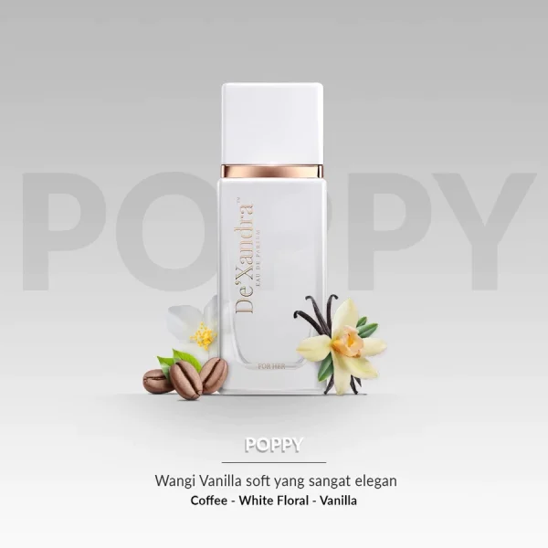 De'Xandra Poppy For Her 35ml – Parfum Wanita Tahan Lama, Wangi Vanilla & Floral Elegan